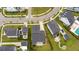 Aerial view of backyards with fences, patios, and pools, in a well-organized neighborhood layout at 1740 Agate Bay Dr, Mount Pleasant, SC 29466