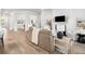 Spacious living room with fireplace, neutral décor, and an open design connecting to other living spaces at 1740 Agate Bay Dr, Mount Pleasant, SC 29466
