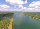 Aerial view of a tranquil lake surrounded by lush greenery and a clear sky at 199 Belfort Pl, Summerville, SC 29486