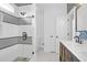 Bright bathroom featuring a glass shower with decorative tile and a modern vanity, creating a luxurious spa-like experience at 2128 Breezy Point Dr, Mount Pleasant, SC 29466