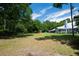 Expansive backyard with mature trees, a large lawn, and a glimpse of the house at 225 Baxter Ln, Walterboro, SC 29488