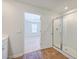 Bright bathroom with glass enclosed shower and view of bedroom at 260 Sweet Cherry Ln, Summerville, SC 29486