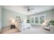 Bright bedroom with a fan boasts natural light and features light blue walls at 331 Fish Creek Ct, Summerville, SC 29486