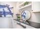 Stylish home office area with floating shelves, granite counters and decorative accents at 331 Fish Creek Ct, Summerville, SC 29486