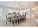 Modern kitchen with a large center island, pendant lighting, stainless steel appliances, and ample seating at 331 Fish Creek Ct, Summerville, SC 29486