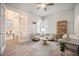 Bright office with French doors has stylish furniture, decor, and ample natural light at 331 Fish Creek Ct, Summerville, SC 29486