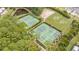 Aerial view of community tennis courts and an adjacent recreation area at 3726 Orion Ln, Mount Pleasant, SC 29466
