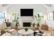 Bright living room with a fireplace, TV, and plentiful seating at 3741 Juneberry Ct, Mount Pleasant, SC 29466