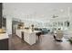 Expansive open-concept kitchen with gray accents and a large island for seating and food preparation at 393 Tupelo Lake Dr, Summerville, SC 29486