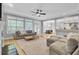 Bright living room with fireplace and plenty of natural light, seamlessly connected to the dining area at 4217 Meadowbrook Ct, North Charleston, SC 29420