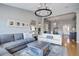 Comfortable living room featuring a gray sofa, white sofa and stylish coffee table and area rug at 486 Maple Oak Ln, Charleston, SC 29414