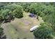 Aerial view of property with RV and garden, showcasing the expansive land and outdoor amenities at 5126 Highway 174, Hollywood, SC 29449