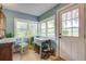 Charming sunroom with lots of natural light, neutral paint and direct access to the home's exterior at 5126 Highway 174, Hollywood, SC 29449