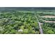 Picturesque aerial view of wooded property with a pond and residence; railway visible at 516 Hope Plantation Ln, Jacksonboro, SC 29452