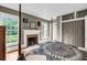 Bedroom with hardwood floors, fireplace and view of exterior foliage at 516 Hope Plantation Ln, Jacksonboro, SC 29452