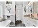 Beautiful bathroom with tub, double sinks, and modern finishes at 555 Pointe Of Oaks Rd, Summerville, SC 29485