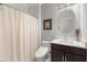 Bathroom featuring a vanity, toilet, and shower with neutral color scheme at 682 Pontoon Rd, Huger, SC 29450