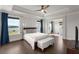 Relaxing main bedroom boasts water views and an adjoined yoga/meditation space at 682 Pontoon Rd, Huger, SC 29450