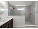 The bathroom offers a large walk-in shower with tiled surround and glass enclosure at 682 Pontoon Rd, Huger, SC 29450