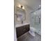 Modern bathroom with sleek vanity, shower with glass door, and contemporary fixtures offers style at 841 Fred St, Charleston, SC 29412
