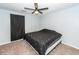 Bedroom with fan, window and bed with patterned comforter at 100 Pine Hall Dr, Goose Creek, SC 29445