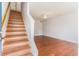 Bright living room with staircase and hardwood floors at 111 Elmwood Ave # A, Ladson, SC 29456