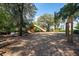 Community playground for outdoor fun with climbing structure and slides nestled among mature trees at 114 Rowans Creek Dr, Charleston, SC 29492