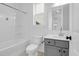 Bright bathroom featuring a shower/tub combo and gray vanity with modern sink and fixtures at 1215 Homecoming Blvd # Cc2-1-25, Ravenel, SC 29470