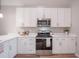 Clean kitchen design with stainless steel appliances and white cabinetry at 1224 Midvale Ave, Charleston, SC 29412