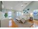 Comfortable main bedroom with vaulted ceilings, soft lighting, and a decorative headboard at 13 32Nd Ave, Isle of Palms, SC 29451