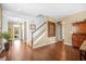 Welcoming foyer with hardwood floors and staircase to the second level at 1709 Blalock St, Mount Pleasant, SC 29466