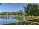 Scenic view of the pond surrounded by lush greenery, offering a peaceful and natural setting at 1709 Blalock St, Mount Pleasant, SC 29466