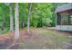 Natural backyard with mature trees, landscaping, and a partial view of the house at 1851 Oleander Ct, Charleston, SC 29414