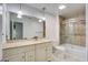 This full bathroom offers a shower-tub combo and a single sink vanity at 19 Milano Ct, Hanahan, SC 29410