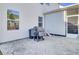 Spacious stamped concrete patio perfect for grilling in the backyard with privacy screen and room for entertainment at 192 Weeping Cypress Dr, Moncks Corner, SC 29461