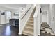 Staircase leading up to the second floor with a view of the living room at 192 Weeping Cypress Dr, Moncks Corner, SC 29461