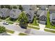 An aerial view of a home with a landscaped front yard in a neighborhood setting at 2025 Maybelles Ln, Charleston, SC 29414