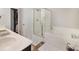 Bathroom featuring a vanity, stand up shower, and a garden style tub at 2025 Maybelles Ln, Charleston, SC 29414