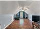 Bright bonus room featuring vaulted ceilings, wood floors, and a cozy nook, offering versatile living space at 206 Hawkridge Pl, Goose Creek, SC 29445