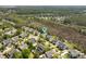 Overhead neighborhood shot, showcasing well-maintained homes and lush landscaping at 2141 Sandy Point Ln, Mount Pleasant, SC 29466