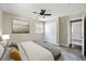 Stylized main bedroom with carpet flooring, ceiling fan, and closet at 315 Elliott Dr, Ladson, SC 29456