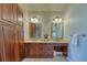 Bathroom boasts double sinks, beautiful vanity, and linen closet at 3751 St Ellens Dr, Mount Pleasant, SC 29466