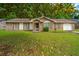 Charming single-story home featuring shuttered windows, a brick facade and a well-manicured lawn at 4328 Cheviot Dr, North Charleston, SC 29418