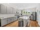 Modern kitchen with stainless steel appliances, gray cabinets, and island with seating at 4404 Avery Ave, North Charleston, SC 29405
