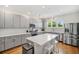 Modern kitchen with stainless steel appliances, gray cabinets, and island with seating at 4404 Avery Ave, North Charleston, SC 29405