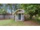 Charming backyard shed provides additional storage or a creative workspace at 4924 France Ave, North Charleston, SC 29405