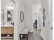 Hallway with a stylish bench and a bathroom vanity in view at 656 Coleman Blvd # 703, Mount Pleasant, SC 29464