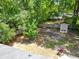 Aerial view of a spacious backyard with a storage shed, mature trees, and a fenced perimeter at 7 Azalea Ct, Goose Creek, SC 29445