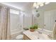 Bathroom with a shower-tub combo, white fixtures, and a vanity with sink, providing a functional space at 8965 N Red Maple Cir, Summerville, SC 29485