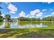 Scenic view of a pond surrounded by lush trees and greenery, creating a tranquil setting at 8965 N Red Maple Cir, Summerville, SC 29485